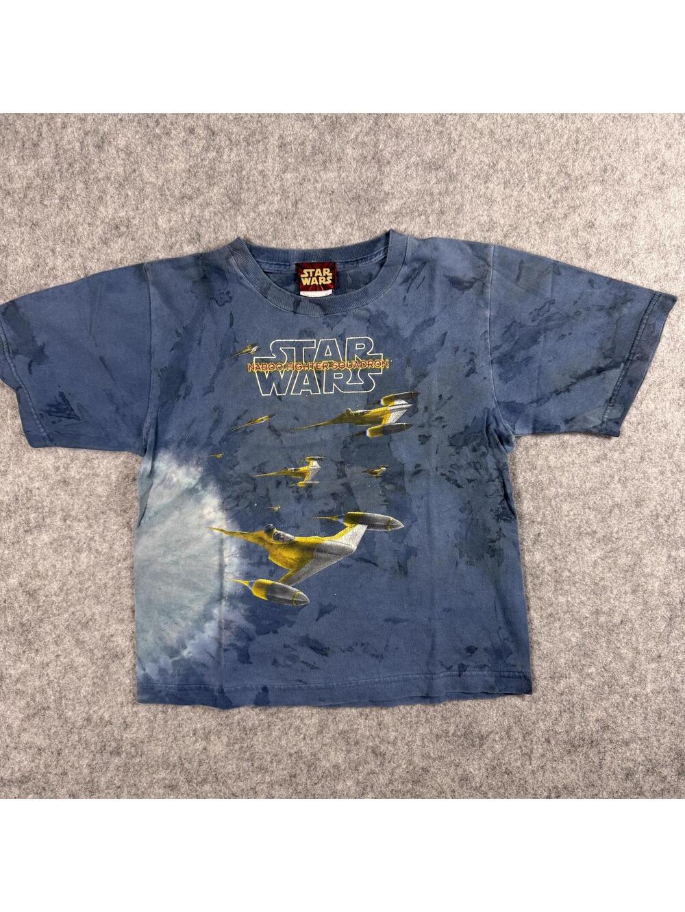 Star Wars Episode I Naboo Starfighter T-Shirt Blue Tie Dye L(7)